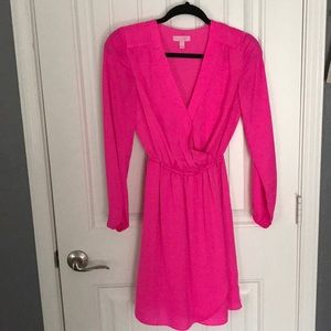 Pink wrap dress